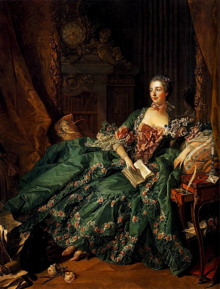 François Boucher - Portrait of Marquise de Pompadour - WGA2911