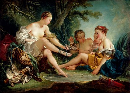 François Boucher - Diana after the Hunt - WGA02887. Free illustration for personal and commercial use.