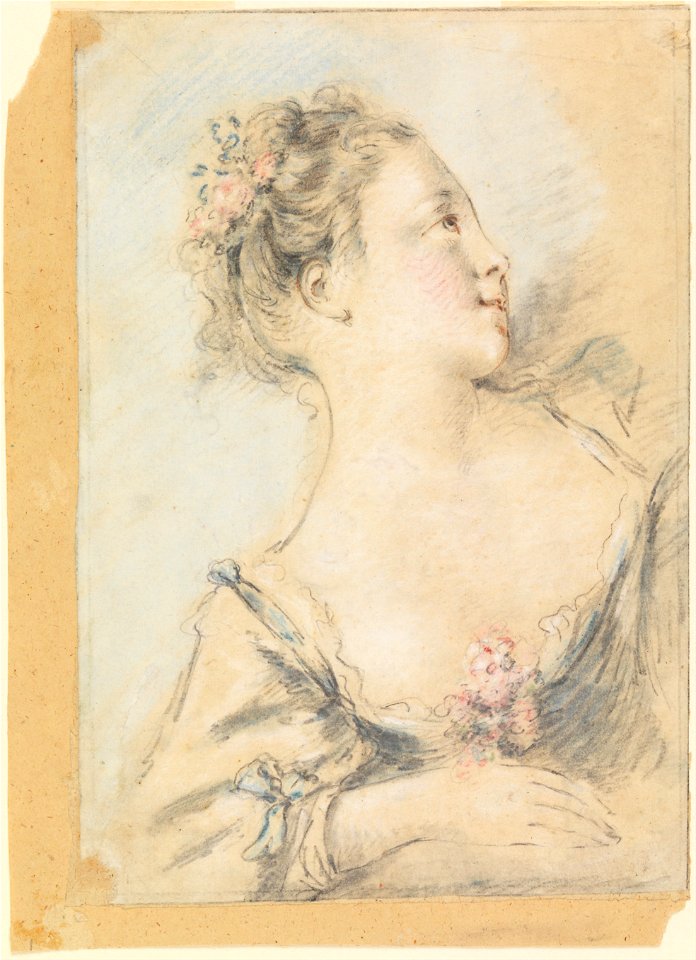 François Boucher - Bust of a young girl - Google Art Project