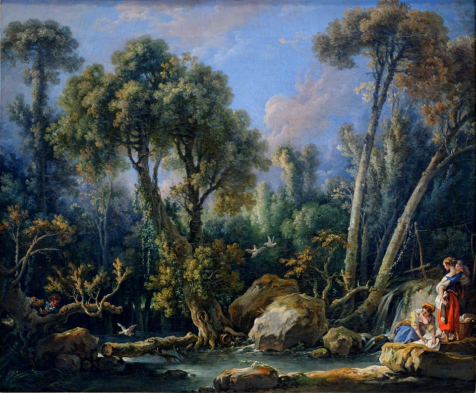 François Boucher - Laundresses in a Landscape - 2002.8 - Clark Art Institute