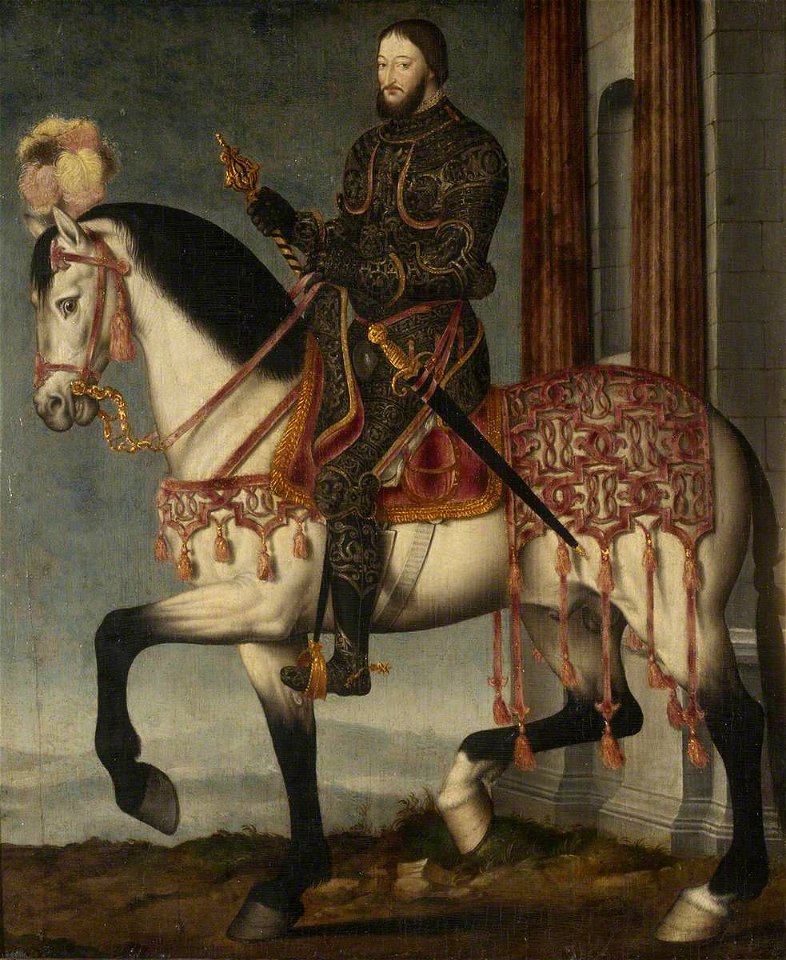 François Clouet (c.1515-1572) - François I of France (1494–1547), on Horseback - 446777 - National Trust
