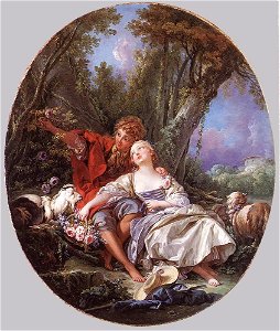 François Boucher - Shepherd and Shepherdess Reposing - WGA02915