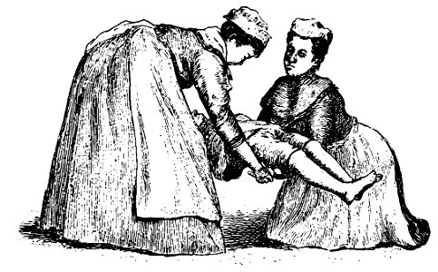Grierson 112b Levantar un enfermo entre dos personas (2de3). Free illustration for personal and commercial use.