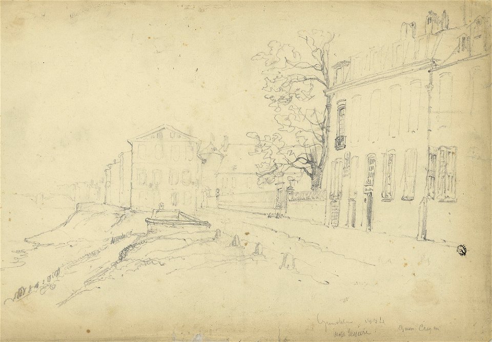 Grenoble en 1834 - quai Créqui et Hôtel Teisseire