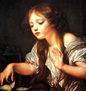 Greuze- Young Girl Weeping for her Dead Bird-1759