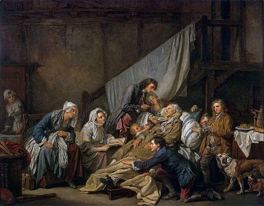 Jean-Baptiste Greuze - Filial Piety (1763)FXD. Free illustration for personal and commercial use.