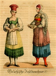 Griechische Inselbewohner - Griechenland Oder Sitten Bräuche Trachten Und Denkmäler Der Griechen Nach Den Neuesten Und Beste Quellen Bearbeitet - 1825