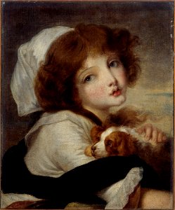 Greuze, Jean-Baptiste - Portrait de fillette au petit chien - J 41 - Musée Cognacq-Jay