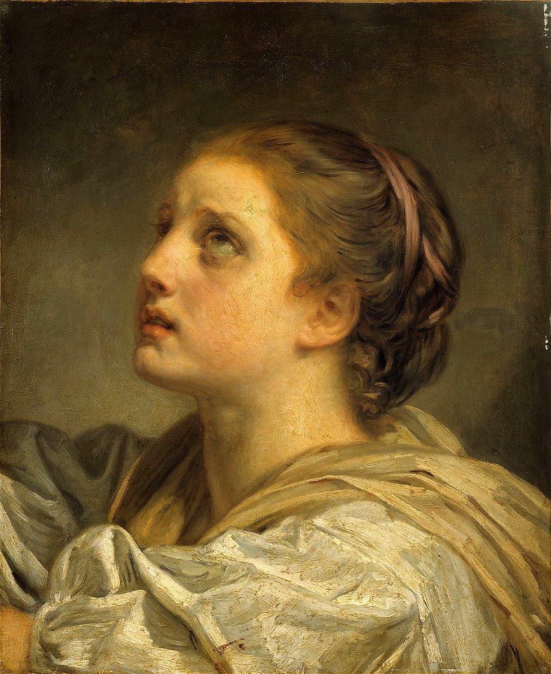 Greuze, Jean-Baptiste - Tête de jeune femme - J 47 - Musée Cognacq-Jay