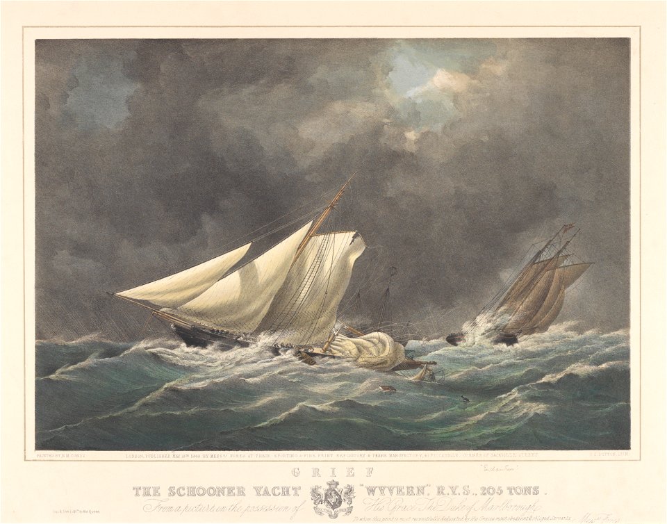 Grief. The Schooner Yacht Wyvern R.Y.S. 205 Tons RMG PY8671