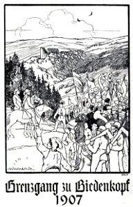 Grenzgang Biedenkopf Zeichnung Otto Ubbelohde 1907