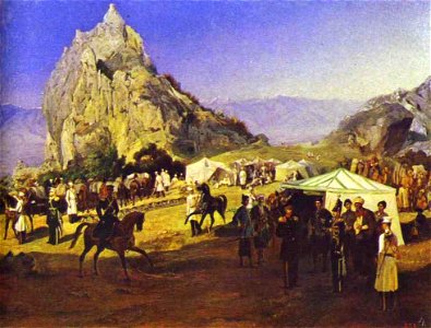 Grigory Gagarin. Kakheti, Karagachi, Nizhegorod Dragoon Regiment military leaders. 1841