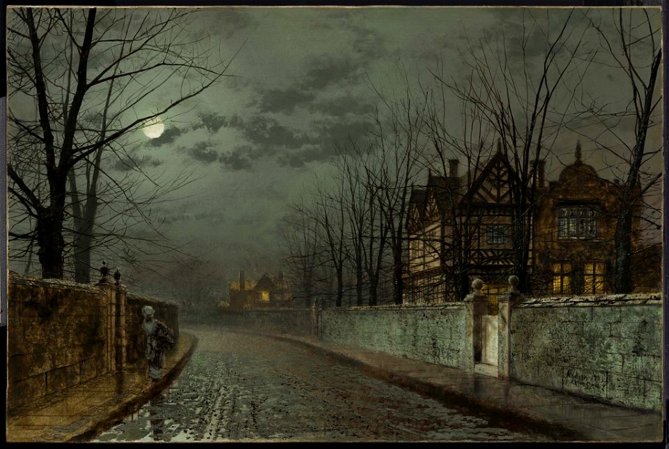John Atkinson Grimshaw - Old English House by Moonlight - 2013.907 - Museum of Fine Arts
