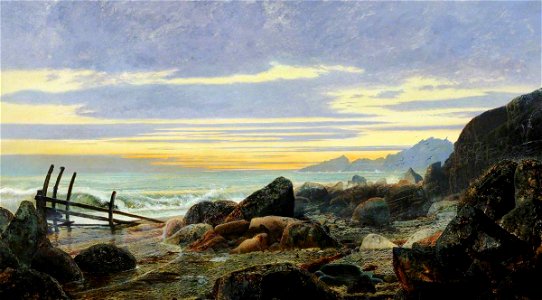 John Atkinson Grimshaw (1836-1893) - 'The Ironbound Shore' - 622747 - National Trust