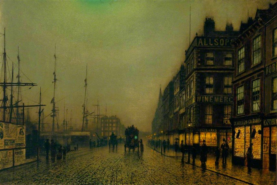 John Atkinson Grimshaw (1836-1893) - Liverpool Quay by Moonlight - T00902 - Tate