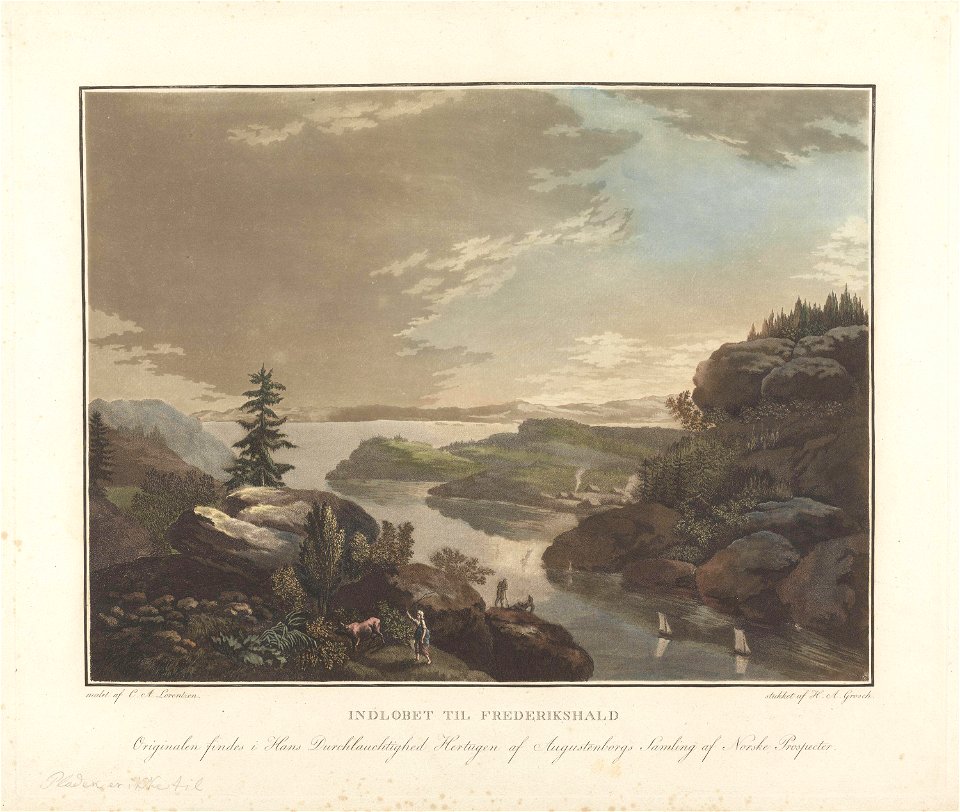 Heinrich August Grosch etter Christian August Lorentzen - Inlet to Fredrikshald - NG.K&H.A.19181 - National Museum of Art, Architecture and Design