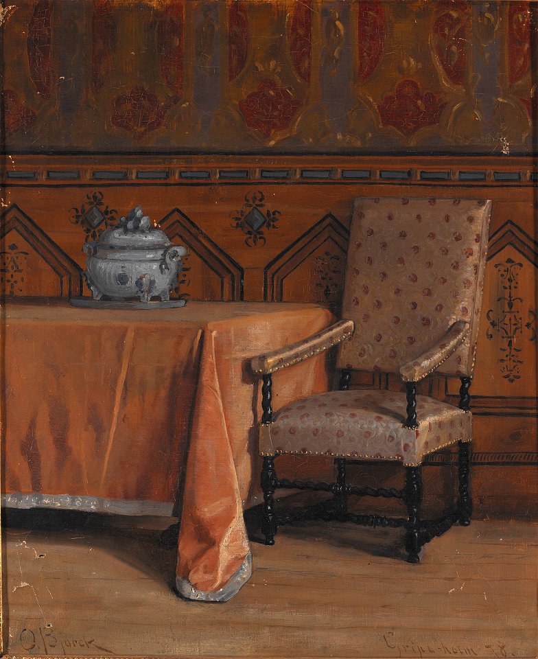 Gripsholms slott, konseljsalen (Oscar Björck) - Nationalmuseum - 129600