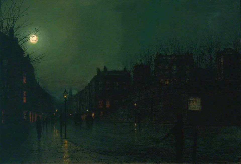 John Atkinson Grimshaw (1836-1893) - View of Heath Street by Night - T00626 - Tate