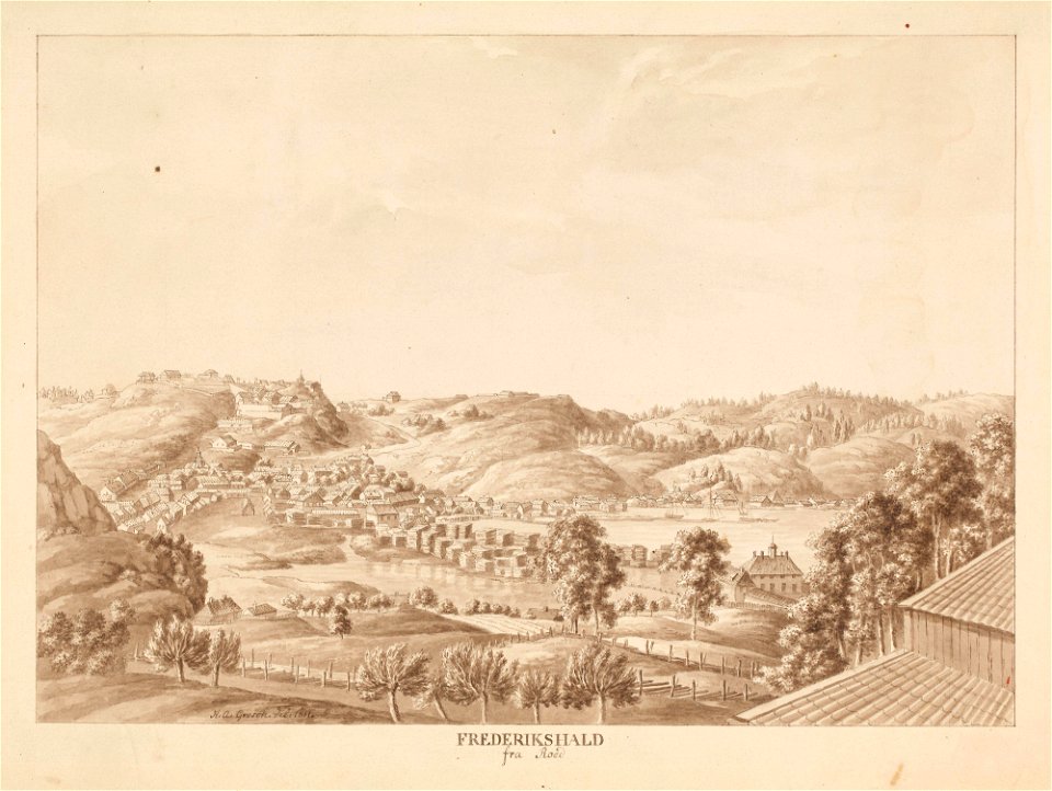 Heinrich August Grosch - Halden sett fra Rød herregård - NG.K&H.B.06438 - National Museum of Art, Architecture and Design