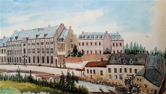 Grote Looiersstraat & Armenhuis, Maastricht (Ph v Gulpen, ca 1840)