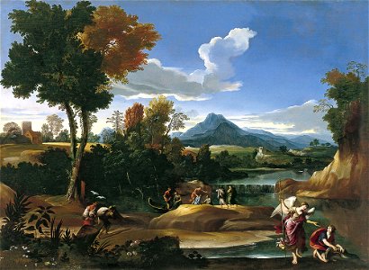 Grimaldi-paisaje con tobias y el angel. Free illustration for personal and commercial use.
