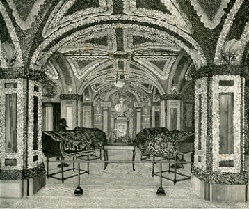 Grotta di Isola Bella sul lago Maggiore xilografia