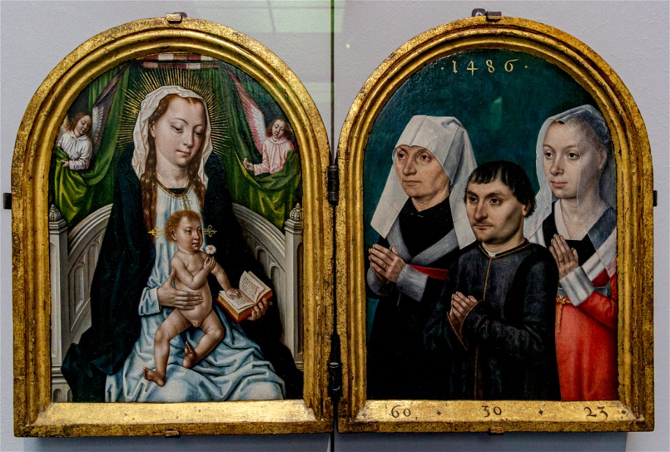 Groeningemuseum-Meister der Ursula Legende-Diptychon mit Stiftern und der Jungfrau mit dem Kind DSC9403