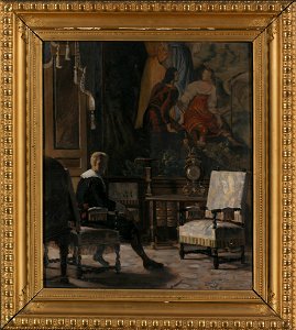 Gripsholms slott, interiör från Kungens sängkammare (Oscar Björck) - Nationalmuseum - 97884
