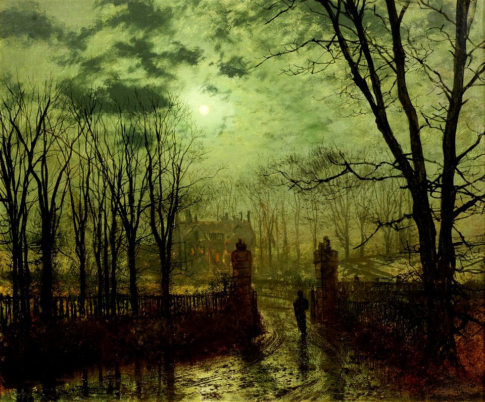 John Atkinson Grimshaw, At The Park Gate, 1878