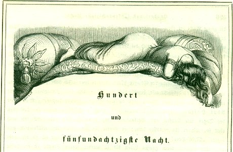 Gross F, 185. Nacht, 1001 Nacht, Bd 1, 1838. Free illustration for personal and commercial use.