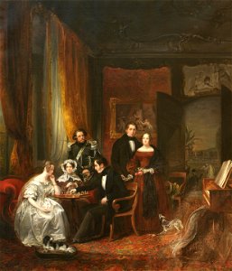 Groepsportret van A. J. Duymaer van Twist (1837) door Aleida Budde