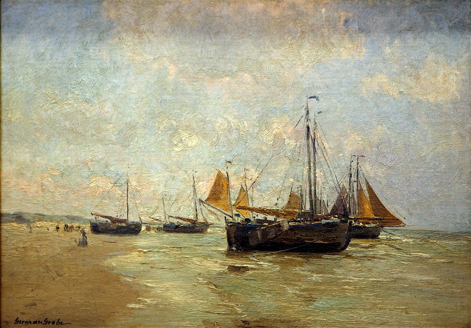 Grobe Fischerboote am Strand@Albert König Museum20160904