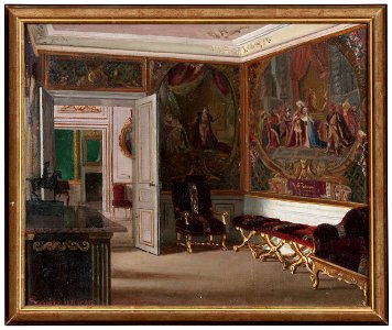 Gripsholm, interiör från Änkedrottningens våning (Georg Nordensvan) - Nationalmuseum - 159556