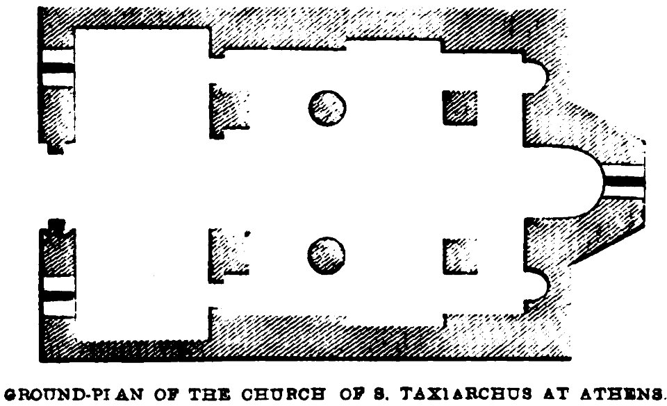 Ground-Plan of the Church of S. Taxiarchus at Athens. John M. Neale. A history of the Holy Eastern Church. P.274