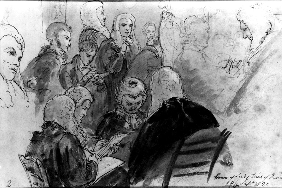 Group including 1st Baron Gifford, Lushington, Baron Lyndhurst, di Spineto and 1st Baron Truro by Sir George Hayter