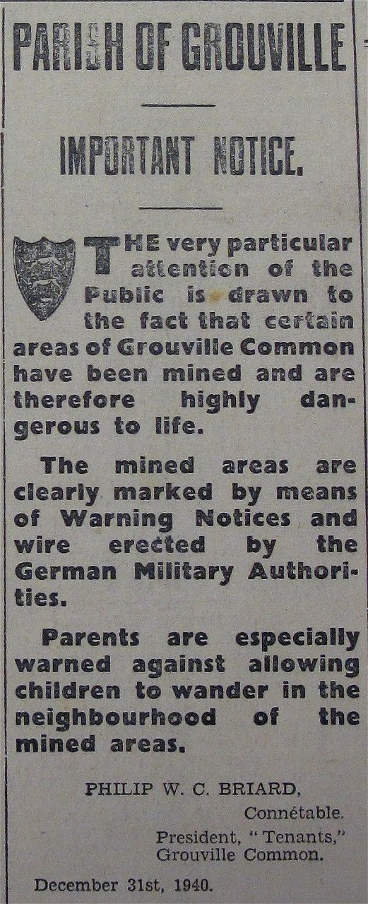 Grouville mines 1940 Jersey