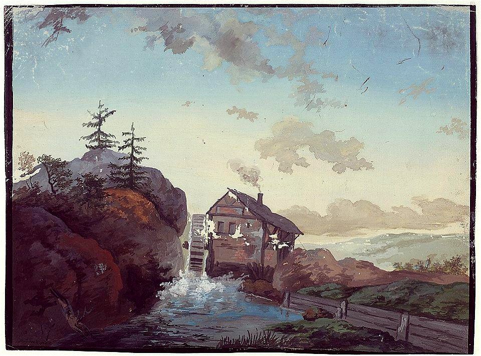 Heinrich August Grosch - Landskap med foss og kvernhus - NG.K&H.B.06477 - National Museum of Art, Architecture and Design