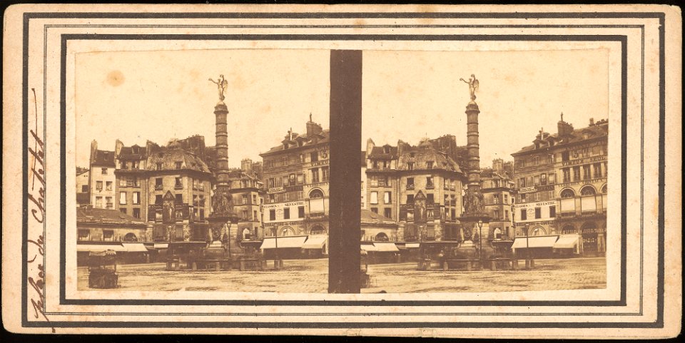 Group of 17 Early Calotype Stereograph Views - Place du Châtelet 2