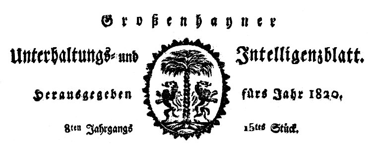 Großenhainer Inteligenzblatt 1820