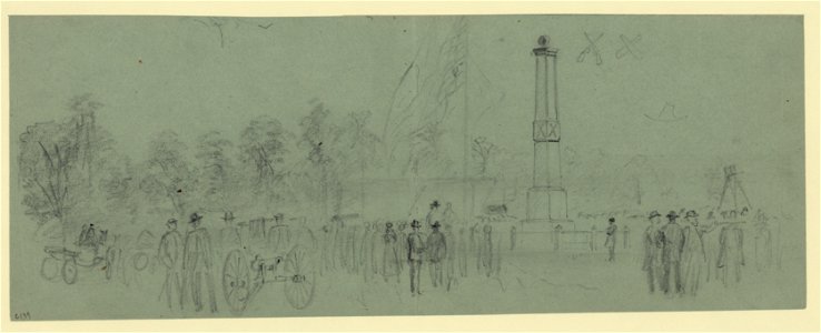 Group of civilians near monument LCCN2004660673