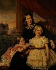 Group portrait of mother & two daughters