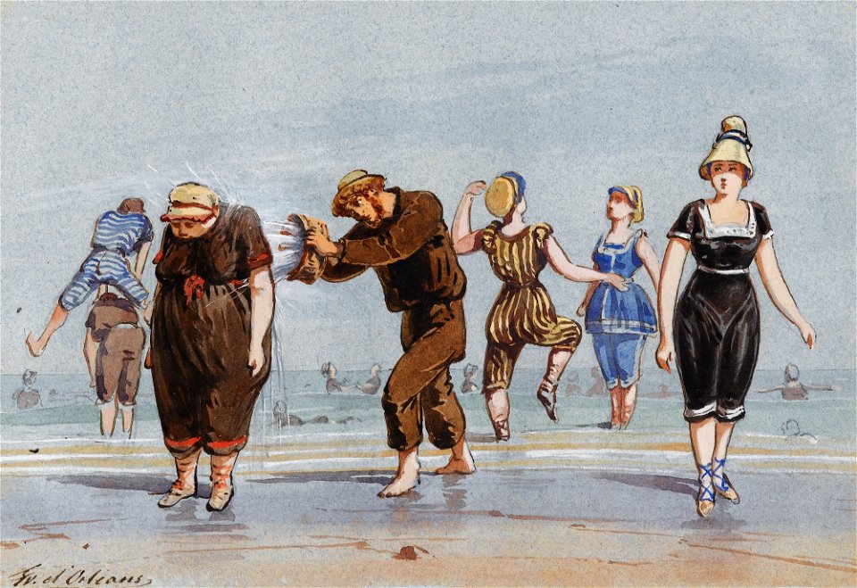 François d'Orléans - Sur la plage, les bains de mer
