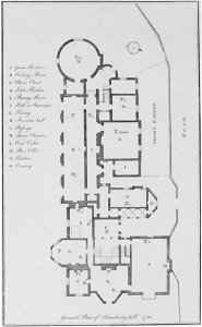 Ground Plan of Strawberry Hill 1781. Free illustration for personal and commercial use.