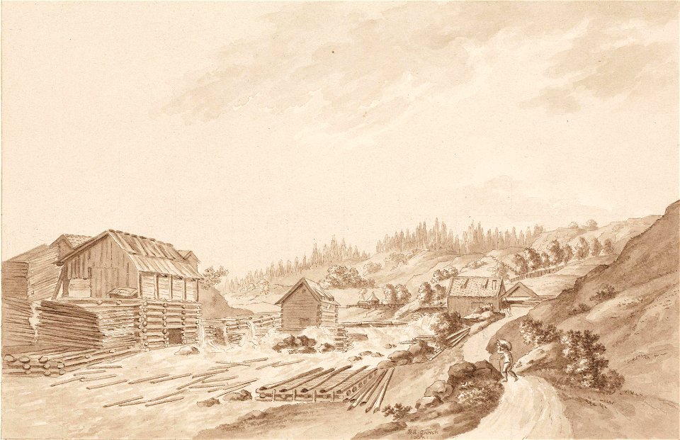 Heinrich August Grosch - Porsnesfossen i Tistedalen - NG.K&H.B.06453 - National Museum of Art, Architecture and Design (cropped)