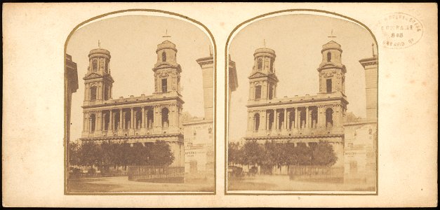 Group of 17 Early Calotype Stereograph Views - Église Saint-Sulpice 1