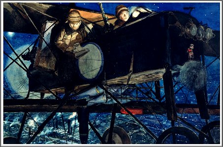 François Flameng - Bombardement de nuit par un avion de type Bréguet-Michelin - 1918