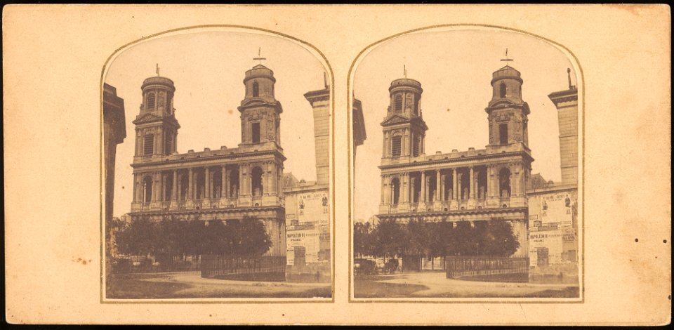 Group of 17 Early Calotype Stereograph Views - Église Saint-Sulpice 2