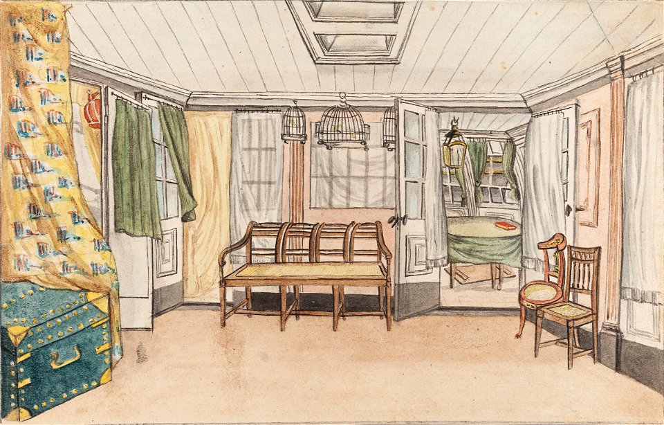 Großes Wohnzimmer aûf dem Schiff St. Sebastian, da Coleção Brasiliana Iconográfica