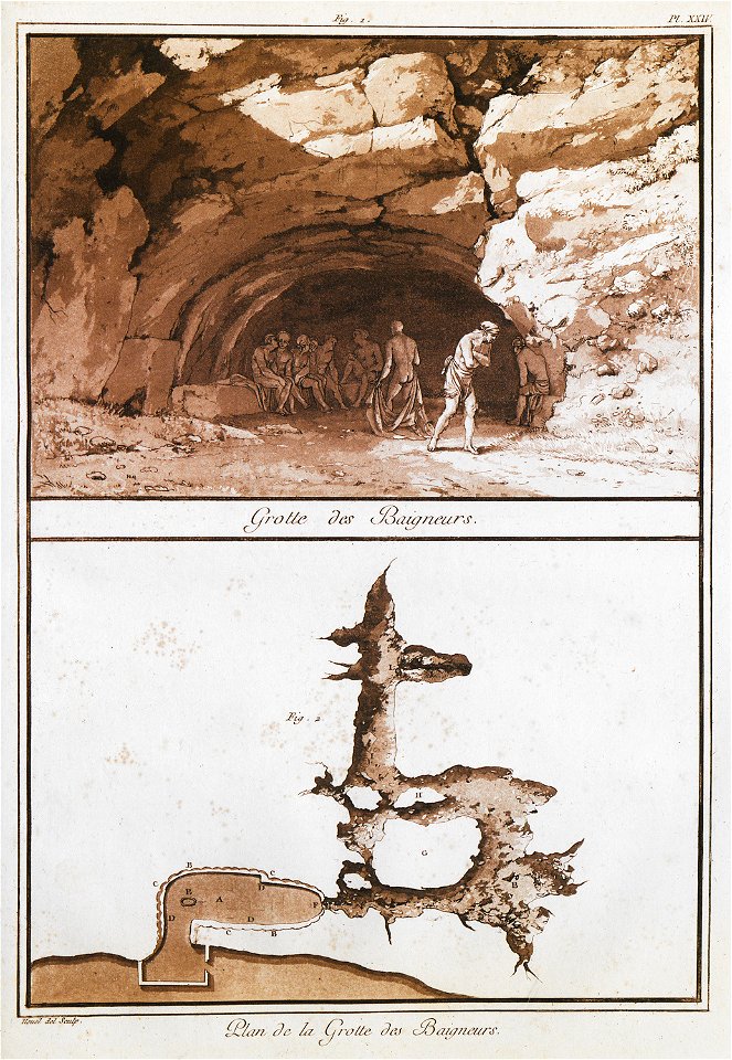 Grotte des Baigneurs Plan de la Grotte des Baigneurs - Houel Jean - 1782