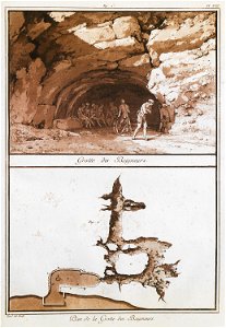 Grotte des Baigneurs Plan de la Grotte des Baigneurs - Houel Jean - 1782. Free illustration for personal and commercial use.